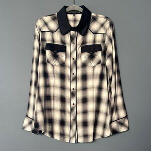 Black Plaid Double D Ranch Western Shirt